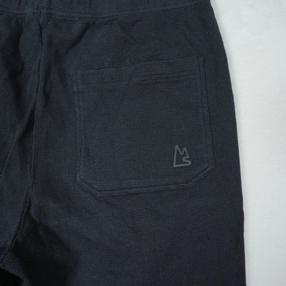 Magnlens Mens Baggy Waffle Knit Cargo Pants Black Size M Adjustable Hem - Picture 4 of 7